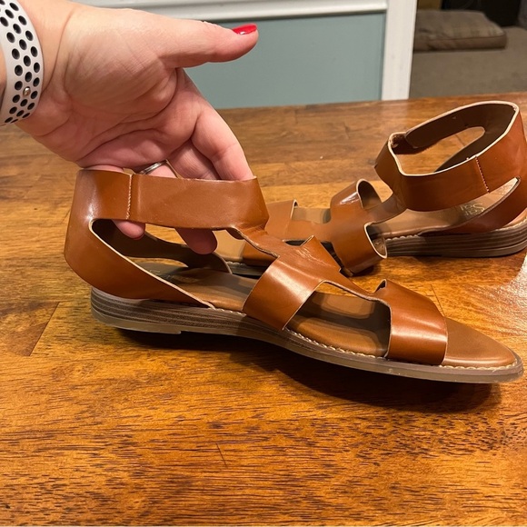 FRANCO SARTO Womens Brown Genevia Open Toe Wedge Gladiator Sandals Shoes 8.5 - Picture 3 of 9